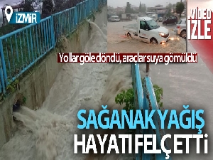 İzmir'i sağanak vurdu: Urla'da sokaklar göle döndü