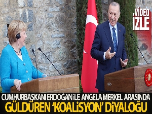 Cumhurbaşkanı Erdoğan ile Angela Merkel arasında güldüren 'koalisyon' diyaloğu