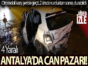 Antalya'da 4 kişinin yaralandığı kaza sonrası adeta can pazarı yaşandı