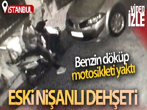 İstanbul'da eski nişanlı dehşeti: Önce tehdit etti, sonra benzin döküp motosikletini yaktı