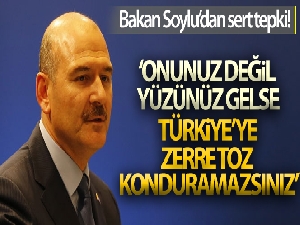 İçişleri Bakanı Soylu: 'Onunuz değil yüzünüz gelse Türkiye'ye zerre toz konduramazsınız'