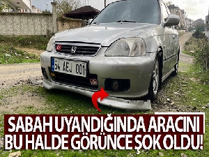 Sabah uyandığında aracını bu halde görünce şok oldu