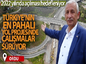 Türkiye'nin en pahalı yol projesi olan Ordu Çevre yolunda çalışmalar sürüyor