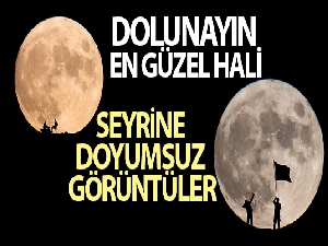 Fotoğraf tutkunları dolunayın en güzel halini görüntüledi