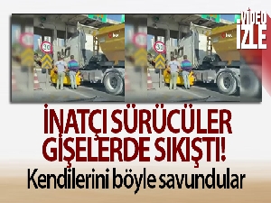 Taksi ile kamyon gişelerde sıkıştı