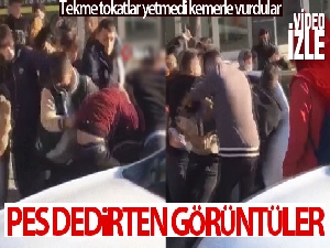 Lise öğrencileri arasında tekme tokat kavga kamerada
