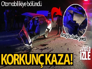 Isparta'da kaza sonrası otomobil ikiye bölündü: 4 yaralı