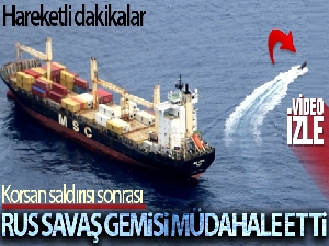 Gine Körfezi'nde yük gemisini ele geçirmek isteyen korsanlara Rus savaş gemisi müdahale etti