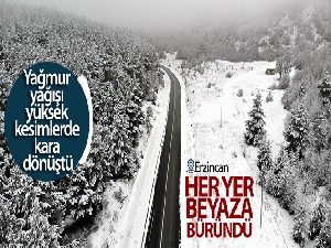 Erzincan'ın yüksek kesimlerinde kar yağışı etkili oldu