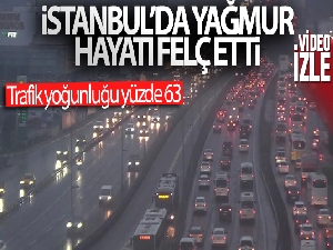 İstanbul'da yağmur yağdı, trafik yoğunluğu yüzde 63 oldu