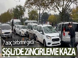 Şişli'de zincirleme kaza, 7 araç birbirine girdi