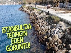 İstanbul'da tedirgin eden görüntü: Beykoz'da deniz çekildi