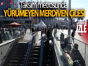 Taksim metrosunda yürümeyen merdiven çilesi
