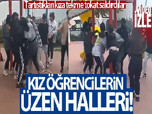 Esenyurt'ta kızların saç saça kavgası kamerada
