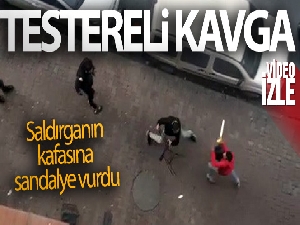 Esenyurt'ta testereli saldırganın kafasına sandalye vurdu