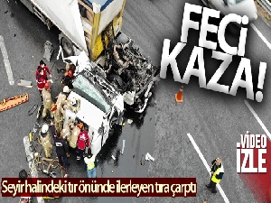 Kuzey Marmara Otoyolu'nda kaza yapan tırın kupası yola düştü: 1 yaralı