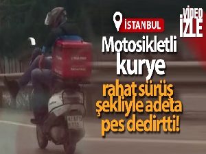 Tuzla'da motosiklette ‘bacak bacak üstüne yolculuk' kamerada