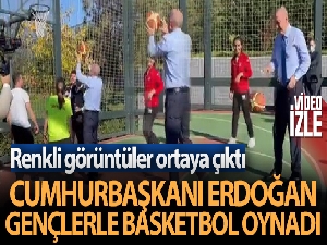 Cumhurbaşkanı Erdoğan Ümraniye'de gençlerle basketbol oynadı