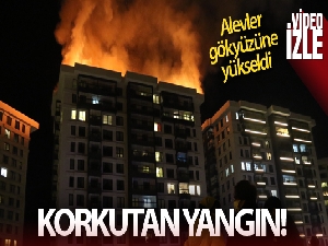 Eskişehir'de korkutan yangın: 66 dairelik apartmanın çatısı alevler içinde kaldı
