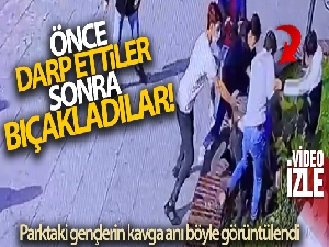 İstanbul'da parkta bıçaklı kavga kamerada: Önce darbettiler sonra bıçakladılar