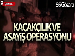 Şırnak'ta kaçakçılık ve asayiş operasyonu: 56 gözaltı