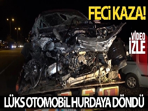 Lüks otomobil hurdaya döndü: 1 ağır yaralı
