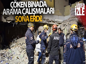 Malatya'da çöken binada arama çalışmaları sona erdi