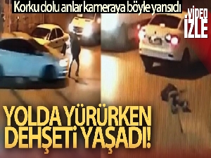 Otomobil yolun karşısına geçmeye çalışan yaşlı adama böyle çarptı
