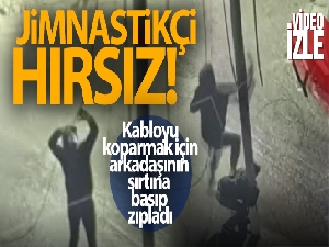 Şişli'de akrobatik kablo hırsızlığı