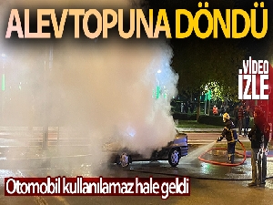 Seyir halindeki otomobil alevlere teslim oldu