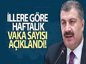 İllere göre haftalık vaka haritası açıklandı