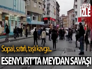 Esenyurt'ta meydan savaşını aratmayan sopalı, satırlı, taşlı kavga