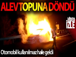 Seyir halindeki araç alev topuna döndü