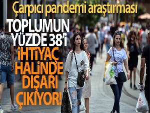 Toplumun yüzde 38'i ihtiyaç halinde dışarı çıkıyor