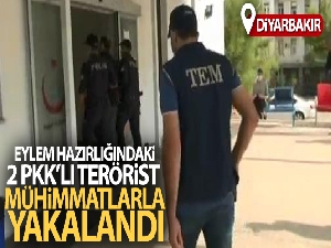 Diyarbakır'da eylem hazırlığındaki 2 PKK'lı terörist mühimmatlarla yakalandı