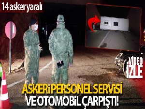 Tekirdağ'da otomobil ile askeri personel servisi çarpıştı: 14 asker yaralı
