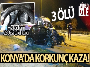 Direğe çarpan otomobilin hız kadranı 230'da takılı kaldı: 3 ölü, 3 yaralı