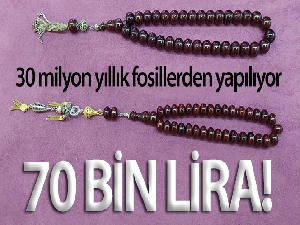 30 milyon yıllık fosillerden yapılan kehribar tespihler 70 bin liraya satılıyor