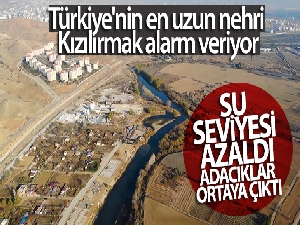 Türkiye'nin en uzun nehri Kızılırmak alarm veriyor: Su seviyesi azaldı, adacıklar ortaya çıktı