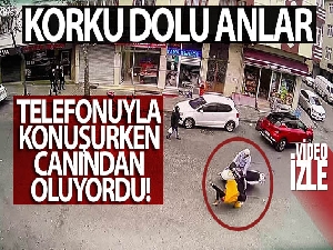 Telefonla konuşurken yolun karşısına geçmeye çalışan kadına motosiklet çarptı