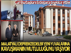 Malatyalı depremzedeler yeni yuvalarına kavuşmanın mutluluğunu yaşıyor