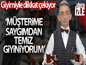 Takım elbisesiyle çay dağıttığını görenler şaşırıyor