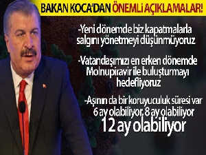 Bakan Koca: 'Yeni dönemde biz kapatmalarla salgını yönetmeyi düşünmüyoruz'
