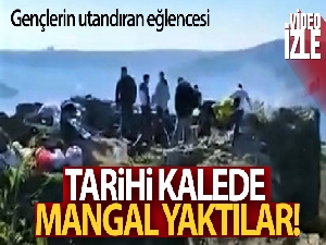 Beykoz'da gençlerin utandıran eğlencesi: Tarihi kalede mangal yaktılar
