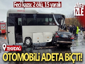 Tekirdağ'da feci kaza: 2 ölü, 15 yaralı
