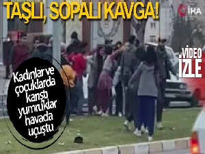Taşlı sopalı kavga kamerada