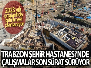 Deniz dolgusuna inşa edilecek Trabzon Şehir Hastanesi için fore kazık çalışmaları sürüyor