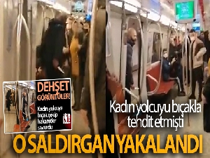 Kadıköy metrosunda kadın yolcuyu bıçakla tehdit eden saldırgan yakalandı