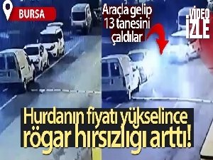 Bir caddeden 13 mazgalı böyle çaldılar!