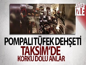 Taksim'deki Çiçek Pasajı'nda pompalı tüfek dehşeti kamerada